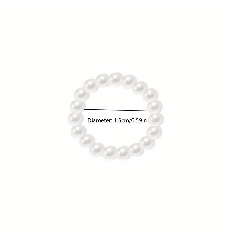2 Elastic Pearl Rings Adjustable Beaded Rings for Daily Wear